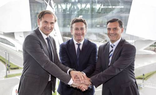 Oliver Blume, Alejandro Agag y Michael Steiner,